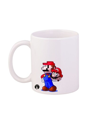 Super Mario Printed Mug White/Blue/Red 12ounce