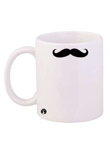 Mustache Design Mug White/Black 12ounce
