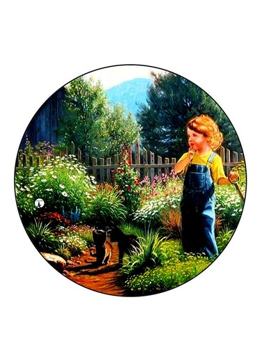 Vintage Art Printed Fridge Magnet Multicolour