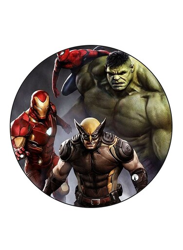 Superheroes Printed Fridge Magnet Round Multicolour