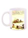Rabbit Printed Coffee Mug White/Green/Beige 11ounce