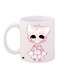 Doll Printed Coffee Mug White/Pink/Blue 11ounce