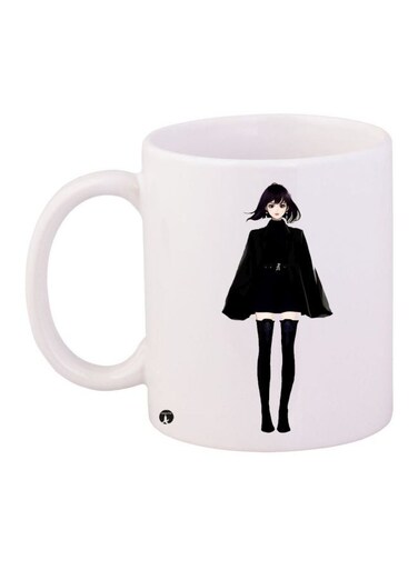 Cartoon Printed Coffee Mug White/Black 11ounce