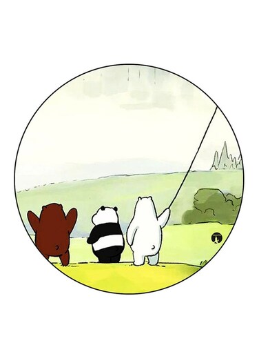 We Bare Bears Printed Fridge Magnet Round Multicolour
