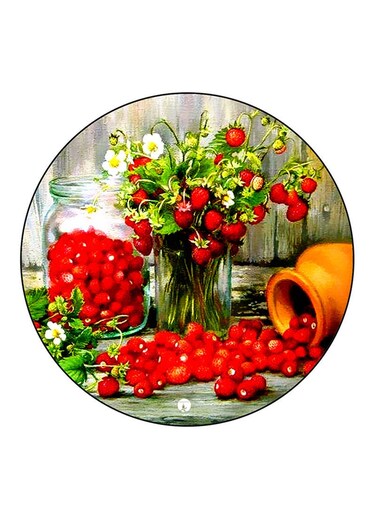 Vintage Art Printed Fridge Magnet Round Multicolour