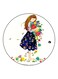 Girl Printed Fridge Magnet White/Blue/Green 5.5cm