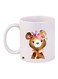 Bear Printed Ceramic Coffee Mug White/Brown/Pink 11ounce
