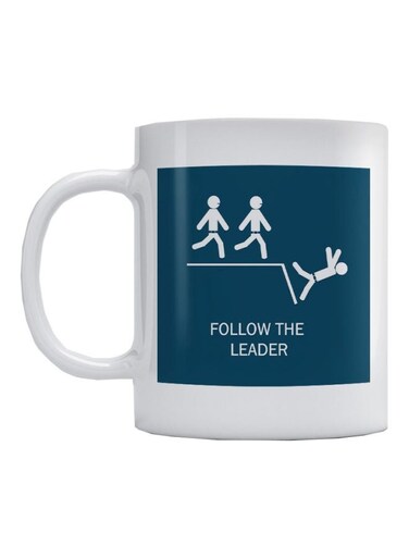 Follow The Leader Printed Coffee Mug Green/White 350ml