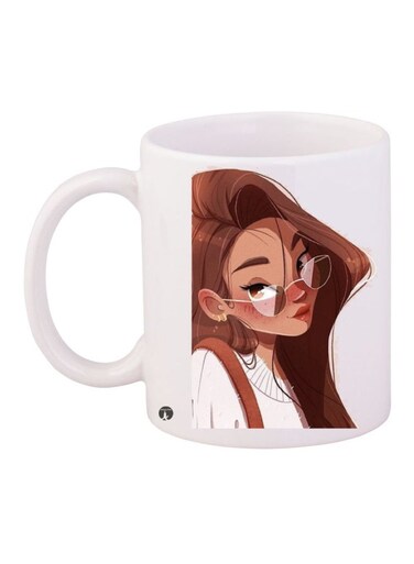 Printed Coffee Mug White/Brown