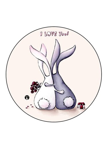 Rabbits Printed Fridge Magnet Multicolour