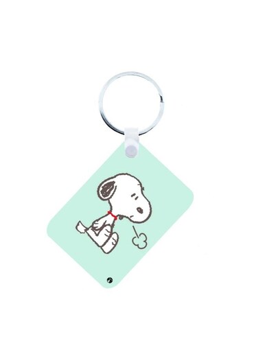 Snoopy Printed Keychain Green/White