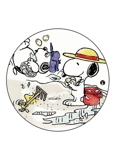 Snoopy Printed Fridge Magnet Round Multicolour
