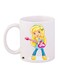 Cartoon Girl Printed Coffee Mug White/Yellow/Pink 11ounce