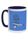 Keep Calm And Diet Printed Coffee Mug Blue/Black/White 325ml