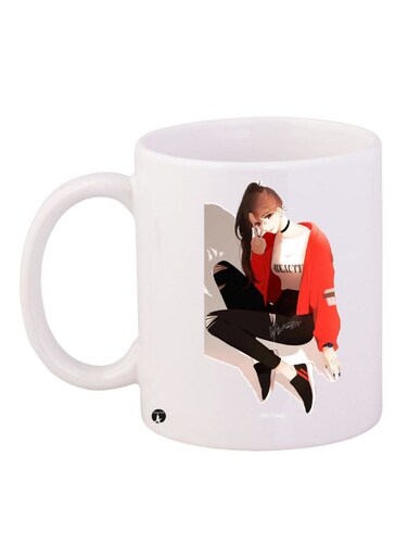 Anime Girl Printed Coffee Mug White/Red/Black