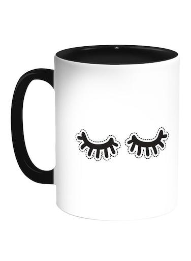 Eyelashes Printed Coffee Mug White/Black 11ounce