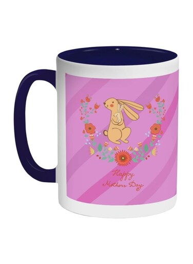 Happy Mothers Day Printed Coffee Mug Blue/Purple/White 325ml