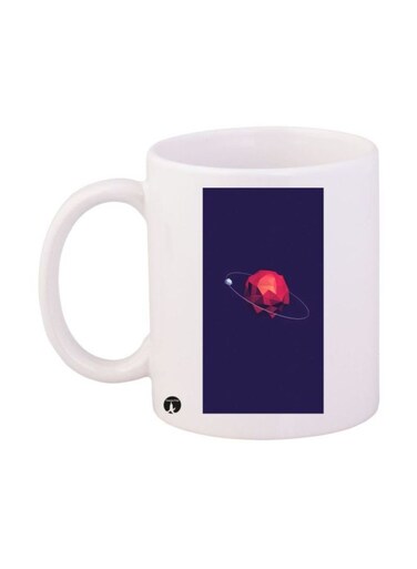 Planet Printed Mug White/Purple/Red Standard Size