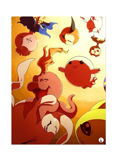 Metal Plate Of The Anime Digimon Poster Multicolour