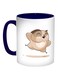Cartoon Drawings Owl Printed Coffee Mug Blue/White/Brown