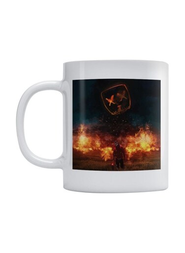 Fire Printed Mug White/Yellow/Black