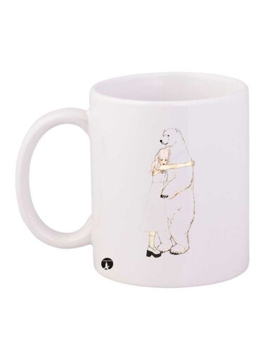 Cartoon Printed Mug White/Beige Standard Size