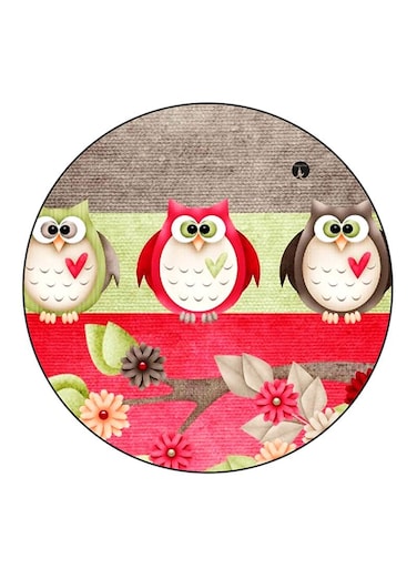 Owls Printed Fridge Magnet Multicolour