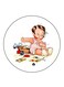 Baby Printed Fridge Magnet Round Multicolour