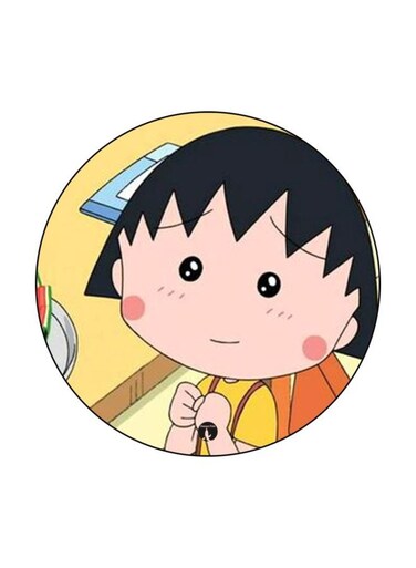 Anime Chibi Maruko Chan Theme Printed Fridge Magnet Yellow/Black/k