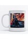 Neon Mask Printed Mug White/Orange/Blue
