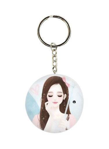 Anime Girl Printed Keychain