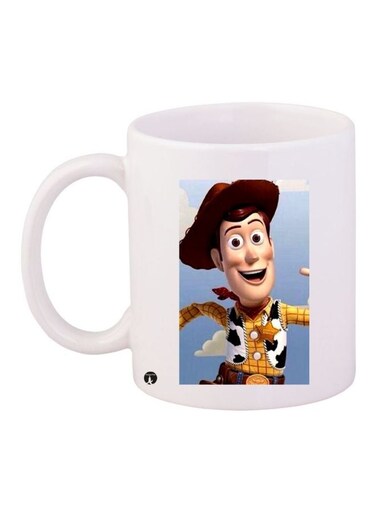 Sheriff Woody Printed Coffee Mug White/Brown/Yellow 11ounce