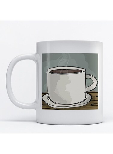 Coffee Lovers Printed Mug White/Grey/Brown
