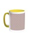 Circles And Squares Printed Coffee Mug Yellow/White 11ounce