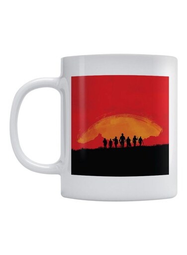 Dead Game Printed Ceramic Mug White/Red/Black 350ml