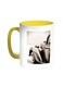A Car Of Old Style Printed Coffee Mug Yellow/White 11ounce