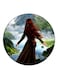 Girl Printed Fridge Magnet Brown/Green/Blue 5.5cm