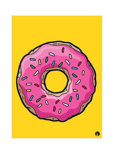 Donut Metal Plate Poster Multicolour 15x20centimeter