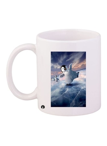 Penguin Printed Coffee Mug White/Blue/Black 11ounce
