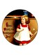 Cartoon Girl Printed Fridge Magnet Brown/Red/White 5.5cm