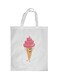 Ice Cream Printed Shopping Bag White