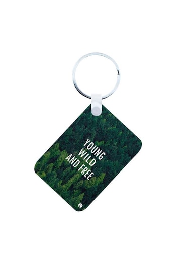 English Phrases Printed Keychain Green/White