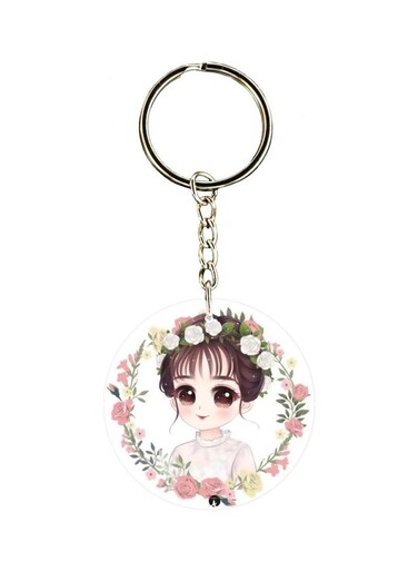 Cartoon Printed Double Sided Keychain