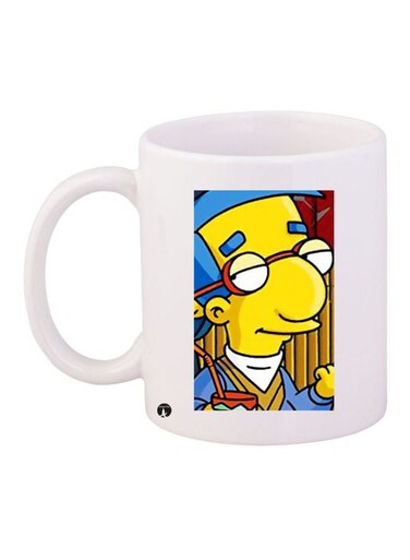 Cartoon Character Printed Coffee Mug White/Yellow/Blue