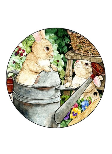 Rabbits Printed Fridge Magnet Multicolour