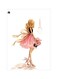 Girl Themed Metallic Plate Pink/White/Brown 20x15cm