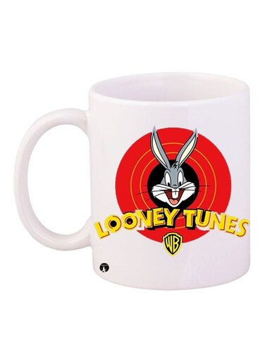 Looney Tunes Printed Coffee Mug White/Red/Yellow 11ounce