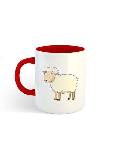 Eid Al-Adha Sheep Printed Mug White/Red