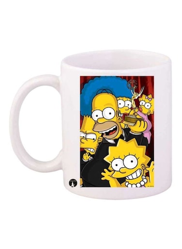 The Simpsons Printed Mug White/Yellow/Black Standard Size
