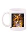 Fox Printed Coffee Mug White/Gold/Black